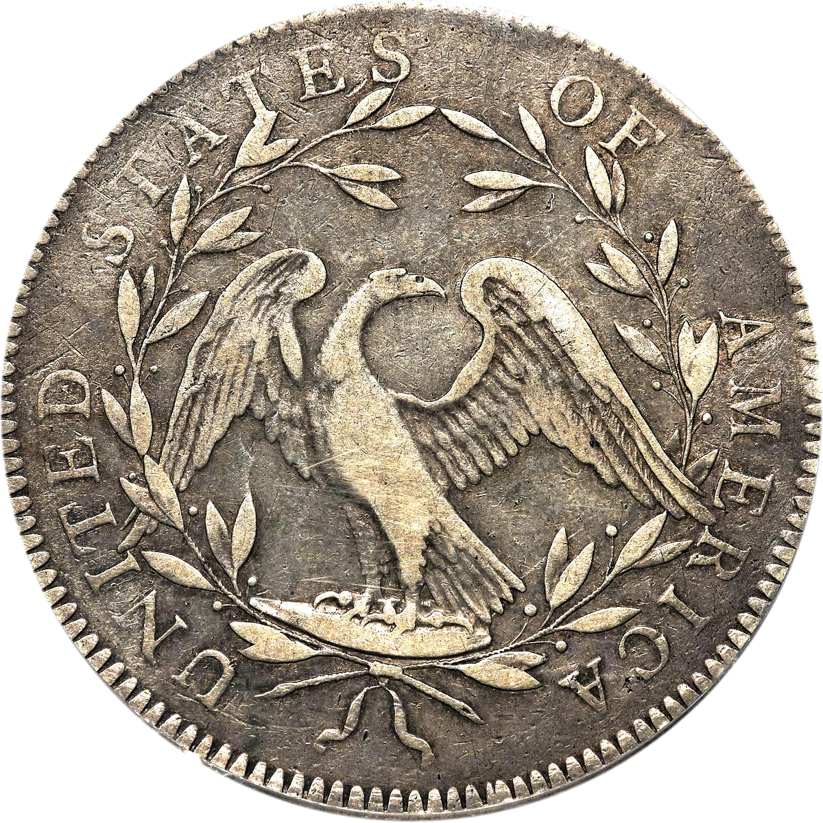 Obverse design of the 1794 Flowing Hair Dollar
