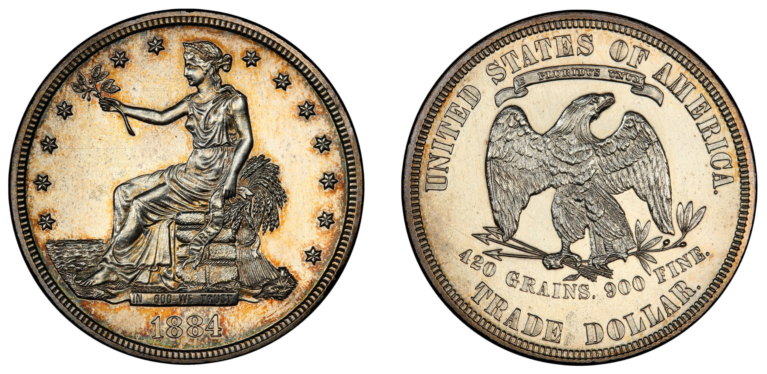1884 Trade Dollar Judd to show obverse and reverse design